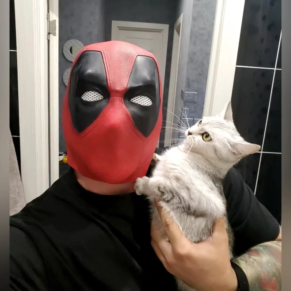 Deadpool Cosplay Mask Wade Winston Wilson Latex Soft Movie Funny Adult Party